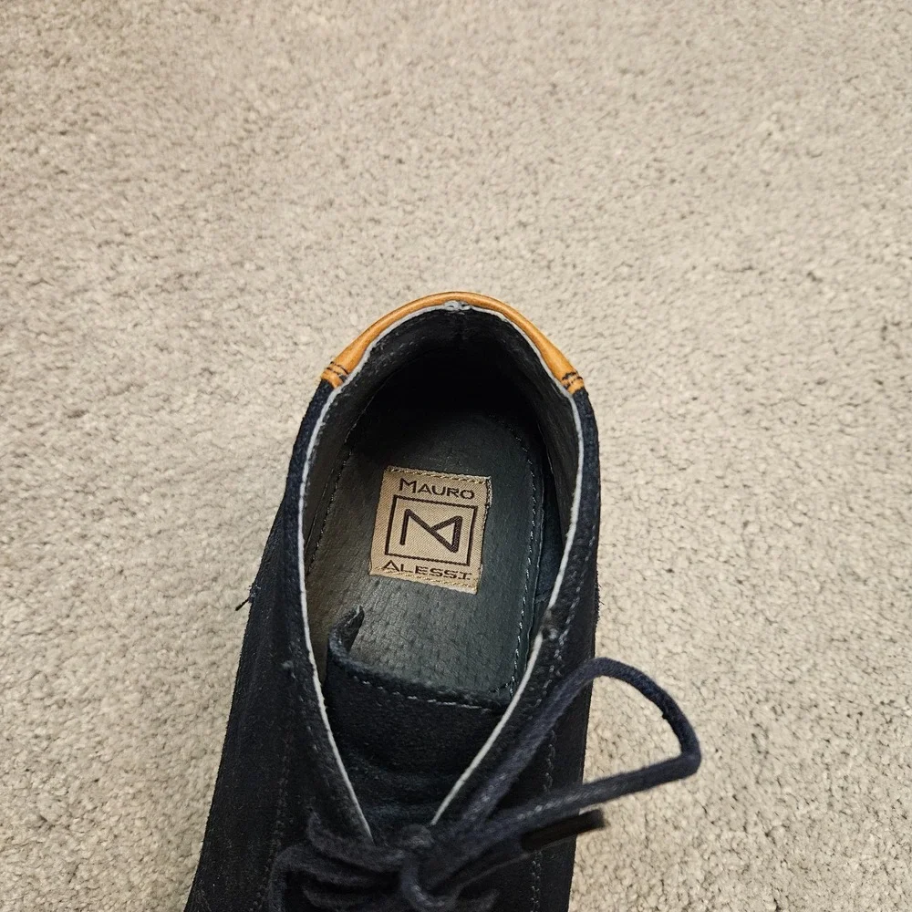 Mauro Alfani Men's 11 Navy Blue Suede Leather Chukka Boots Gonzalo Dress Casual‎